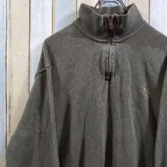 122☆ポロラルフローレン☆ハーフジップスウェットトレーナー☆カラーポニー☆XL