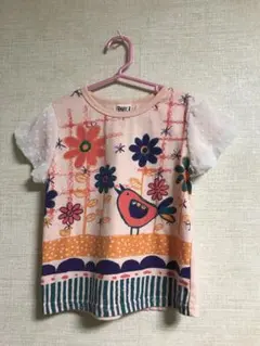 HRL 花と鳥プリント Tシャツ 130