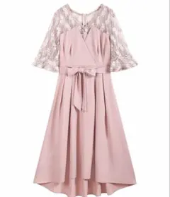 【美品】ピンク フレアドレス フォーマルドレス 結婚式 パーティ XL