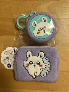 ちいかわ　ふわふわミニポーチ　まんまるミニシリコンポーチ　モモンガ　2点セット
