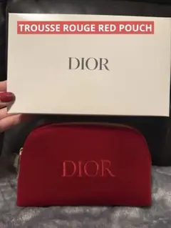 DIOR 2024冬ノベルティ　ベルベット　ポーチ　ベロア　レッド　赤　新品