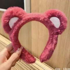 ふわふわくま耳カチューシャ ピンク Disneyロッツオ ディズニーカチューシャ