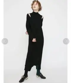 【UN3D. 】アンスリード SHOULDER OPEN KNIT OP 黒