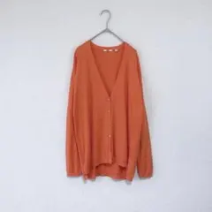 UNIQLO／UVカットⅤネックロングカーディガン／オレンジ／Ｍのサムネイル