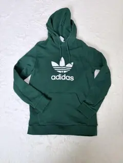 adidas 緑色 フード付きパーカー Lサイズadidas アディダス