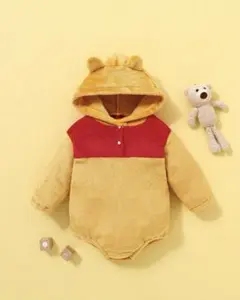【新品】Disney プーさん　だるまオール　ロンパース 70cm相当