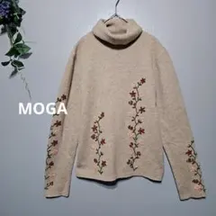 【MOGA 】花柄刺繍 長袖アンゴラ混ニットセーター サイズ3のサムネイル