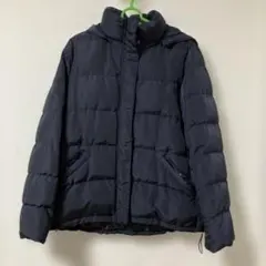 GUネイビー ダウンジャケット フード付き