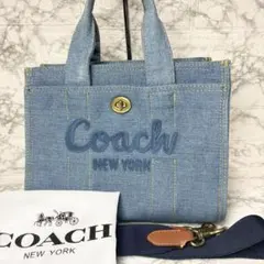 COACHコーチ MatinKimブラックデニムバッグ　caz29デニムブルー青 COACHコーチ MatinKimブラックデニムバッグ caz29デニムブルー青