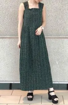 フリーズマート　ドットキャミワンピース　グリーン系