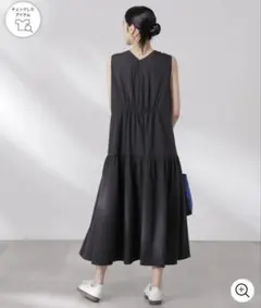 MINOTECH(R)Vネックギャザーティアードワンピース　ナノユニバース