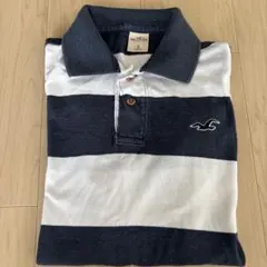 Hollister ネイビー/ホワイト ストライプ ポロシャツ Sサイズのサムネイル