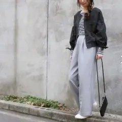 袖 リボン ノーカラー MA-1 ブルゾン