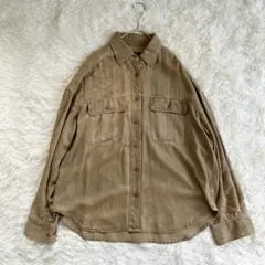 ■新品タグ付/秋FRAMfeWORKフレームワークリヨセル長袖シャツ ベージュ □新品タグ付/秋FRAMfeWORKフレームワークリヨセル長袖シャツ