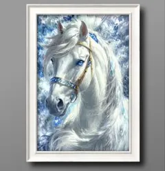 成功の白馬　運命を好転　エネルギーの活性化　運命が変化する　額縁付きグラフィック