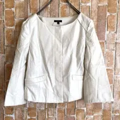 TOCCA トッカ ノーカラージャケット ホワイト サイズ0 日本製