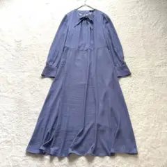 【美品】アンタイトル　オールドジオメ柄フィット&フレアワンピース　洗濯可　2TL