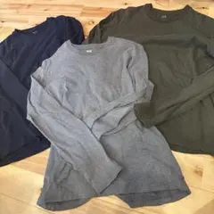 【メンズL】UNIQLO 長袖カットソー 3色セット
