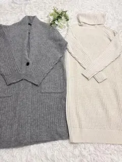 最終価格　美品　ユニクロ　ニットカーディガン＆ワンピース2点セット　Sサイズ♪