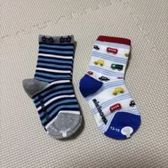 ミキハウス ベビー靴下 ストライプ 車柄 13-15