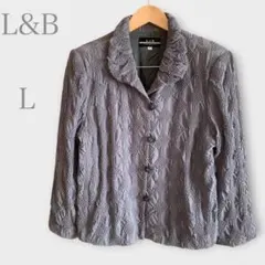 一点物 ステンカラージャケット 刺繍 グレー L レトロ ヴィンテージ 春秋