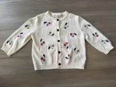 12M Bonpoint ボンポワン チェリー刺繍のカーディガン