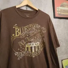 US古着 SONOMA Tシャツ ブラウン 2XL 半袖 音楽 ブルース ギターのサムネイル