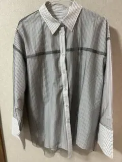 ぞうねこちゃんねる　ブロードストライプオーバーサイズシャツ　未使用