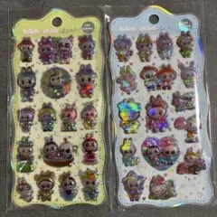ぷっくりシール　キラキラシール　2点セット　オーロラ　立体