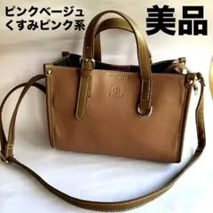 【美品】D.KELLY 2way ハンドバッグ ショルダーバッグ ピンクベージュのサムネイル