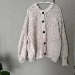 hideka しまむら　ループ2WAYニットカーディガン ピンク　ベージュ