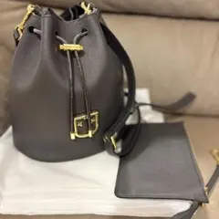 FURLA 巾着型 ショルダーバッグ グレー