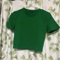 ZARA ミニT クロップド　グリーン　XSのサムネイル
