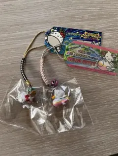 レア◎関西・伊丹空港＆神戸空港限定◎飛行機キティ◎根付けストラップ2個セット