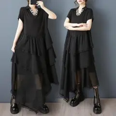 大きいサイズ ワンピース　シアー　レース　レディース 春夏　 新品 半袖　大人