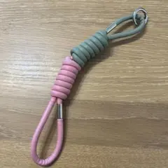 エジュー　コイル状ラバーストラップ ピンク グリーン