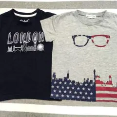 男の子　Tシャツ　100　2枚セット　グレー　紺