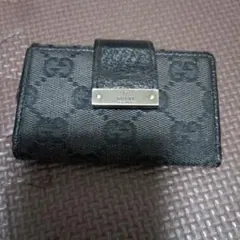 GUCCI 6連 GGキャンバス ブラックキーケース