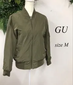 ＊GU　ブルゾン　MA-1　2wayキルティングリバーシブル　Ꮇ　カーキ