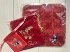 ディズニー ファンタジア ミニタオル ベロア巾着 ブラインドミニ巾着セット