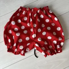 ミニーマウス風　かぼちゃパンツ 80〜140サイズ　ベビー　キッズ　しっぽ付き
