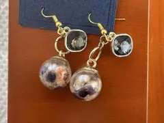 317 ガラスドームピアス　16mm ハンドメイド　金具変更可能