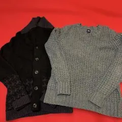 Gap ブラックカーディガン＆グレーのニットセーターセット。　サイズXS
