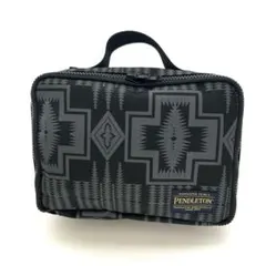 未使用美品✨PENDLETONポーチ 防水加工ブラック系 幾何学総柄 整理ポーチのサムネイル