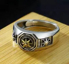 ♥️残り2点♥️コンパス　羅針盤　リング　フリー　シルバー　メンズ　指輪　海外