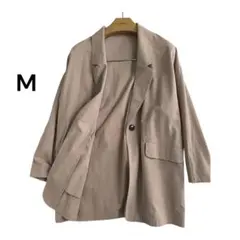 Lutiquしまむら テーラードジャケット M　綿100%ベージュ　カジュアル