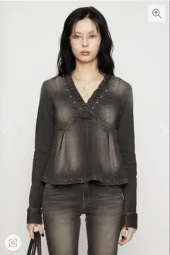 LAGUA GEM EYELET POINT DENIM チュニック　Sサイズのサムネイル