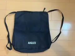 AIGLE 1853 ロゴ入り リュックサック ブラック ナップサック