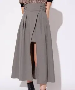 レディアゼル チェックスカート ダブルベルトレイヤードスカート