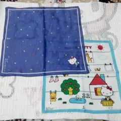 サンリオ昭和レトロ ハローキティ 1976 ハンカチ 中古品 汚れ有り